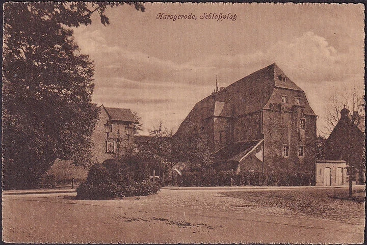 AK Harzgerode, Schlossplatz, Feldpost, gelaufen 1918