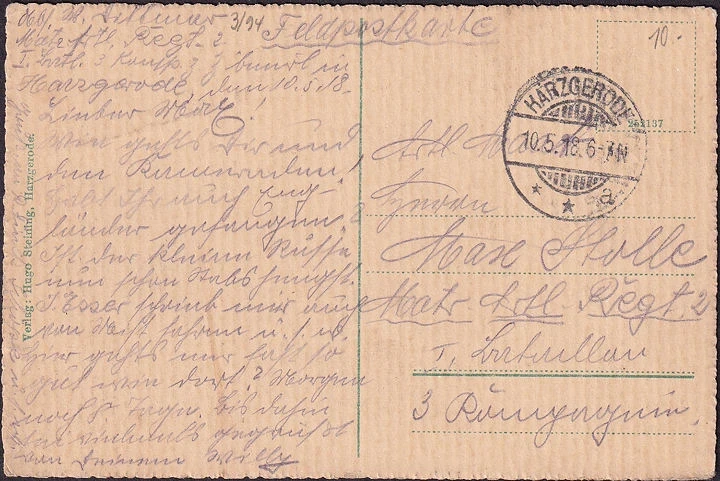 AK Harzgerode, Schlossplatz, Feldpost, gelaufen 1918