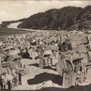 AK Göhren, Strandleben, Strandkörbe, gelaufen 1961