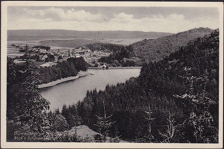 AK Güntersberge, Blick vom Schönemannsruh, Stadtansicht, ungelaufen