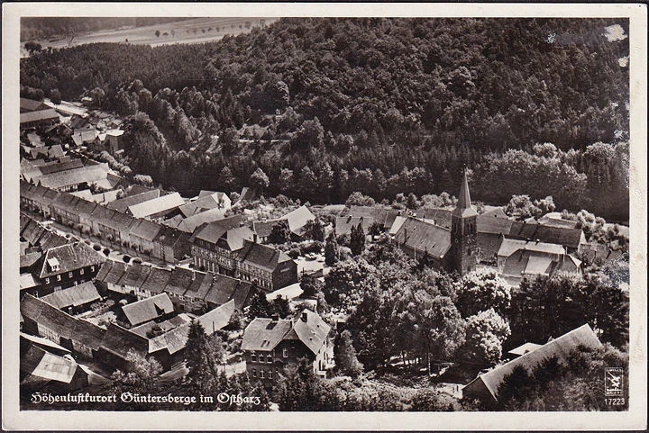 AK Güntersberge, Fliegeraufnahme, Stadtansicht, ungelaufen