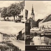 AK Lübbenau, Topfmarkt, Hafeneck, Hauptstraße, gelaufen