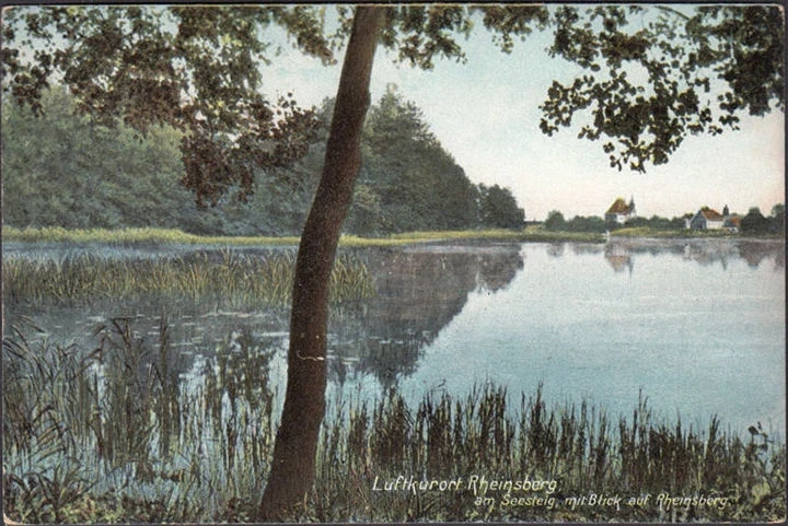 AK Rheinsberg, Am Seesteig mit Blick auf Rheinsberg, gelaufen 1906