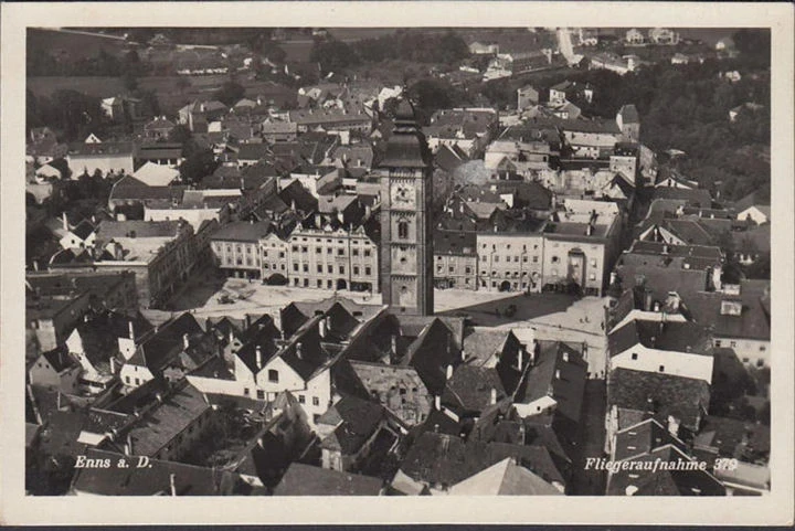 AK Enns, Fliegeraufnahme, gelaufen 1931