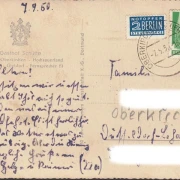 AK Schmallenberg, Gasthof Schütte, Hubertus Stube, gelaufen 1950