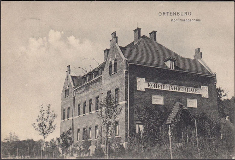 AK Ortenburg, Konfirmandenhaus, gelaufen 1907