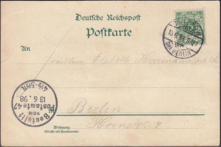 AK Treptow, Gruss aus dem alten Eierhäuschen, Forsthaus, gelaufen 1898