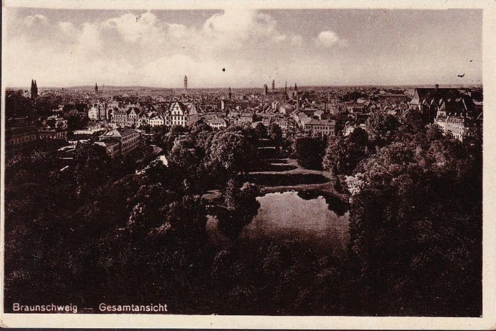 AK Braunschweig, Stadtansicht, gelaufen 1930