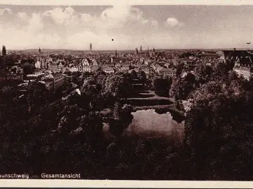 AK Braunschweig, Stadtansicht, gelaufen 1930