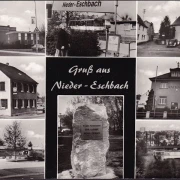 AK Nieder Eschbach, Rathaus, Darmstedter Hof, Schwimmbad, Kirche, gelaufen 1981