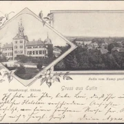 AK Gruss aus Eutin, Grossherzlogiches Schloss, Stadtansicht mit Kirche, gelaufen 1900