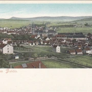 AK Gruss aus Fulda, Stadtansicht und Kirche, ungelaufen