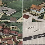 AK Gruss aus Balhorn, Fliegeraufnahmen, Restaurant und Cafe Am Distelberg, gelaufen 1969