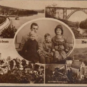 AK Gruss aus dem Berg Land, Talsperre, Müngstener Brücke, Schloss Burg, gelaufen 1964