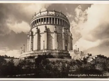 AK Kehlheim, Befreiungshalle mit HK, gelaufen 1937