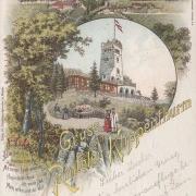 AK Gruss Rinteler Klippenturm, gelaufen 1897