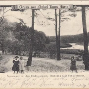 AK Gruss aus Onkel Toms Hütte, Promenade vor dem Etablissement, gelaufen 1901