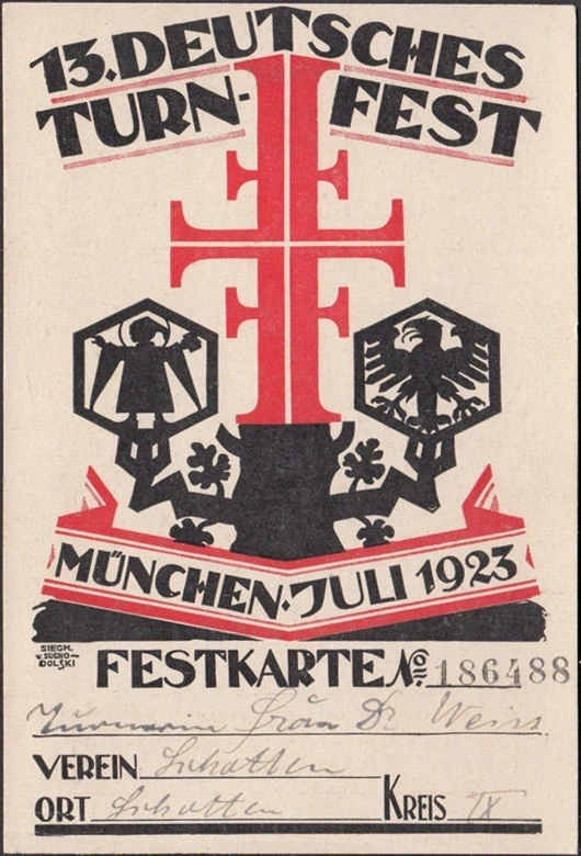 AK München, 13. Deutsches Turnfest 1923, Festkarte, Kartennummer 186488, ungelaufen