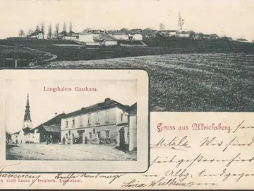 AK Gruss aus Ulrichsberg, Langthalers Gasthaus, Stadtansicht, gelaufen 1901