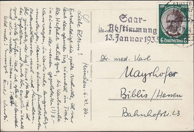 AK München, Rossebändiger, Technische Universität, Mi.Nr.DR. 541, gelaufen 1934