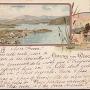 AK Gruss vom Wöthersee, Pörtschach, Maria Wörth, Pörtschach nach Moskau, gelaufen 1899