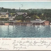 AK Gruss vom Wöthersee, Hotel und Militär Schwimmschule, gelaufen 1900