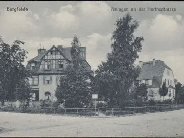 AK Bergfelde, Anlagen an der Herthastraße, gelaufen 1921