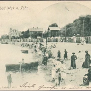 AK Wyk auf Föhr, Strandleben, Boote, Badegäste, gelaufen 1900