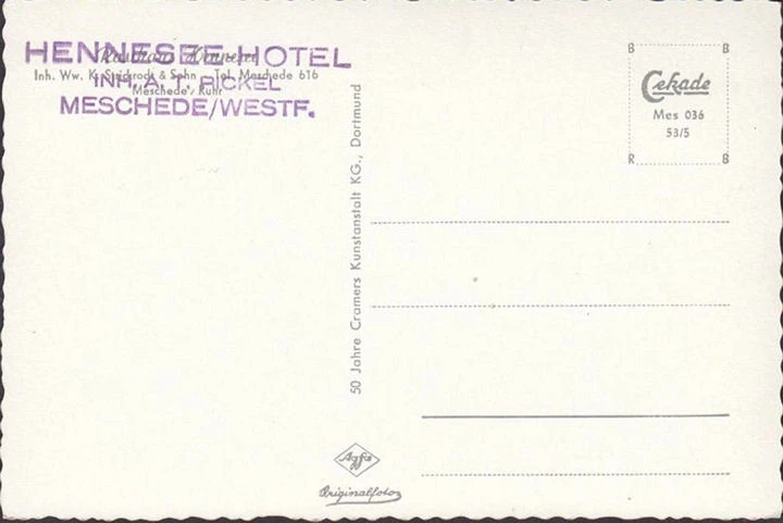 AK Meschede, Hennesee Hotel, Speisesaal, ungelaufen