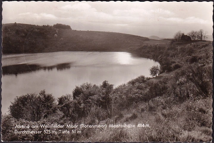 AK Abend am Weinfelder Maar, gelaufen 1960