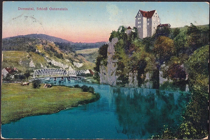 AK Schloss Gutenstein, Feldpost, Truppenübungsplatz Heuberg, gelaufen 1915