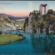 AK Schloss Gutenstein, Feldpost, Truppenübungsplatz Heuberg, gelaufen 1915