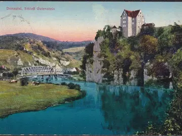 AK Schloss Gutenstein, Feldpost, Truppenübungsplatz Heuberg, gelaufen 1915