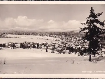 AK Braunlage, Adamsblick, Stadtansicht im Winter, Foto AK, ungelaufen