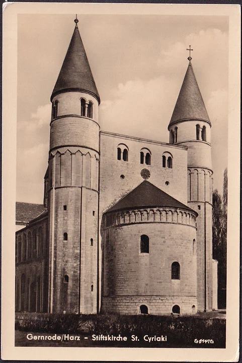 AK Gernrode, Stiftskirche St. Cyriaki, ungelaufen