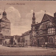 AK Harzgerode, Marktplatz, Rathaus, Kirche, ungelaufen