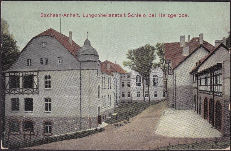 AK Schielo, Lungenheilanstalt, gelaufen 1906