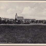 AK Harzgerode, Stadtansicht, Kirche, gelaufen 1939