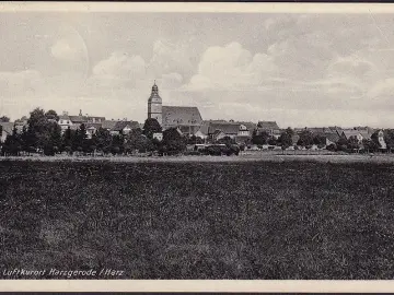 AK Harzgerode, Stadtansicht, Kirche, gelaufen 1939