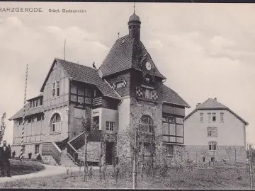 AK Harzgerode, Städtische Badeanstalt, ungelaufen