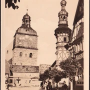 AK Harzgerode, Rathaus, Kirche, ungelaufen- datiert 1954