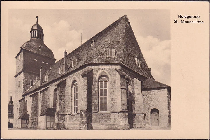 AK Harzgerode, St. Marienkirche, ungelaufen-datiert 1954