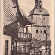 AK Harzgerode, Einfahrt zum Marktplatz, ungelaufen-datiert 1954