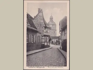 AK Harzgerode, Marktplatz mit Kirche, ungelaufen