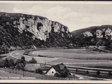 AK Oberes Donautal, Schaufelsen, Bahnstrecke, ungelaufen