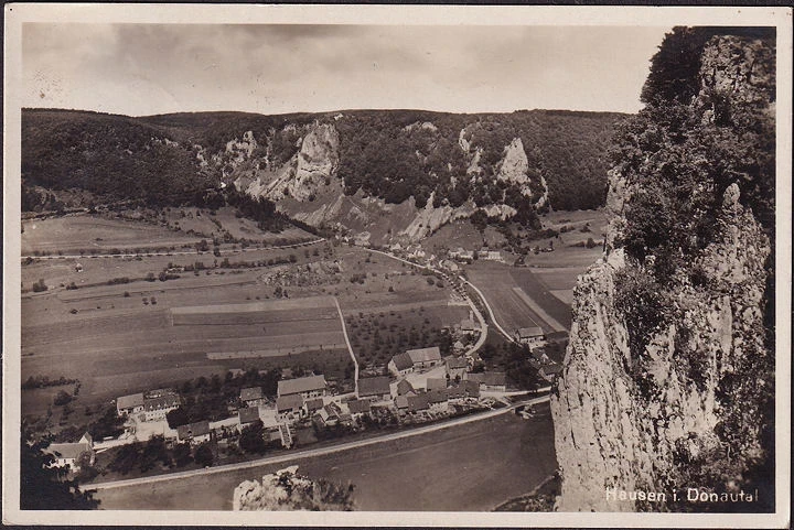 AK Hausen im Tal, Panoramaansicht, gelaufen 1935