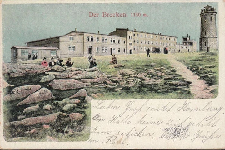 AK Der Brocken, Brockenhaus, gelaufen 1906