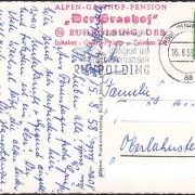 AK Ruhpolding Zell, Loferer Steinberge, Alpen Gasthof Der Grashof, gelaufen 1958