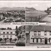 AK Bad Godesberg, Zur Landwirtin, Kurhaus, Rheinpartie, gelaufen 1949