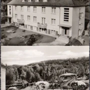 AK Bad Orb, Pension Cläre Andrischok, Terrasse, Liegestühle, ungelaufen-datiert 1963